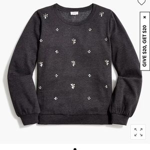 Puff-sleeve sweatshirt with embellishments
